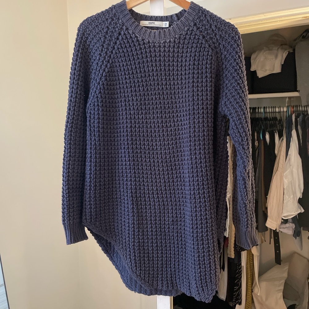 HOPE Stockholm oversized chunky blue sweater
